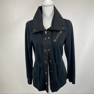 LRL Lauren Black Label Cotton Knit Jacket Black M